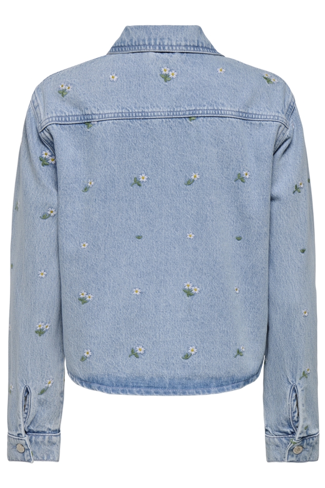 ONLCASSIE EMB LS OVS DNM SHIRT AKM 15349520 LIGHT BLUE DENIM